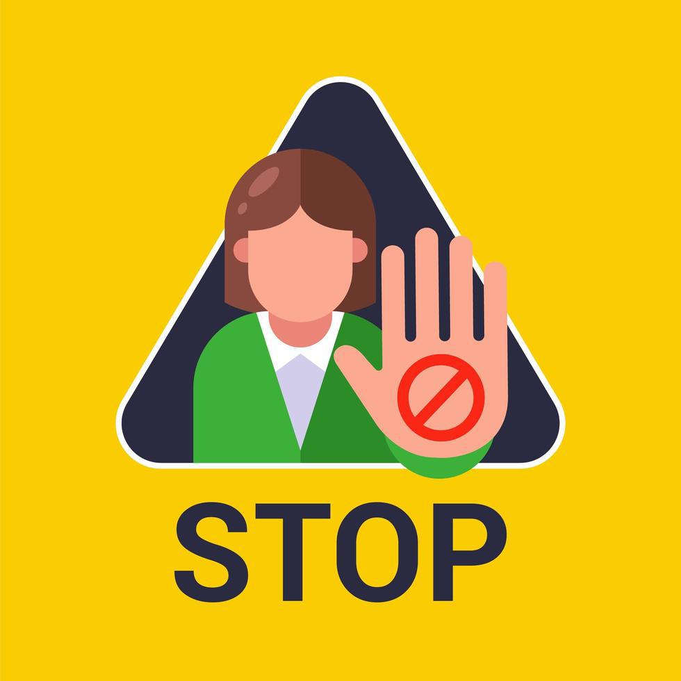 woman-shows-hand-stop-sign-vector
