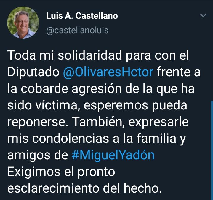 foto del twit de Castellano