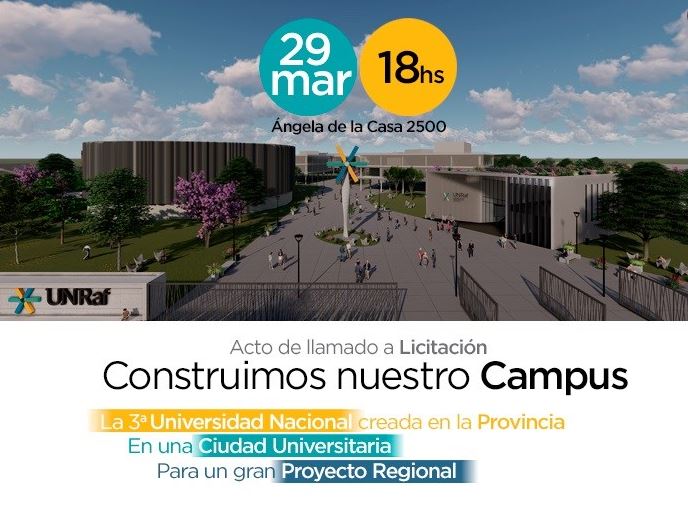Festejos en UNRaf por el inicio de la construcción de su campus